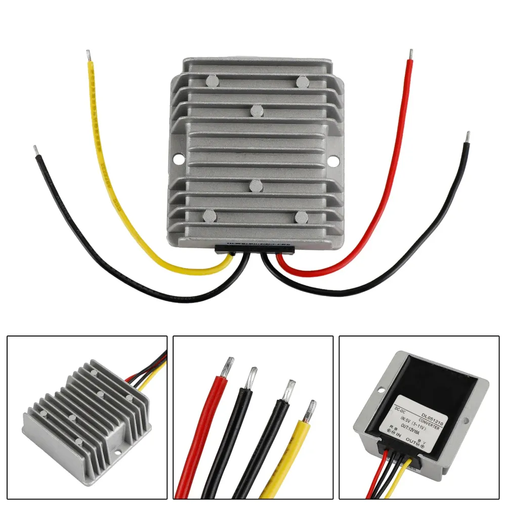 Vattentät 5V~11V till 12V 10A 120W Step Up DC/DC Power Converter Regulator