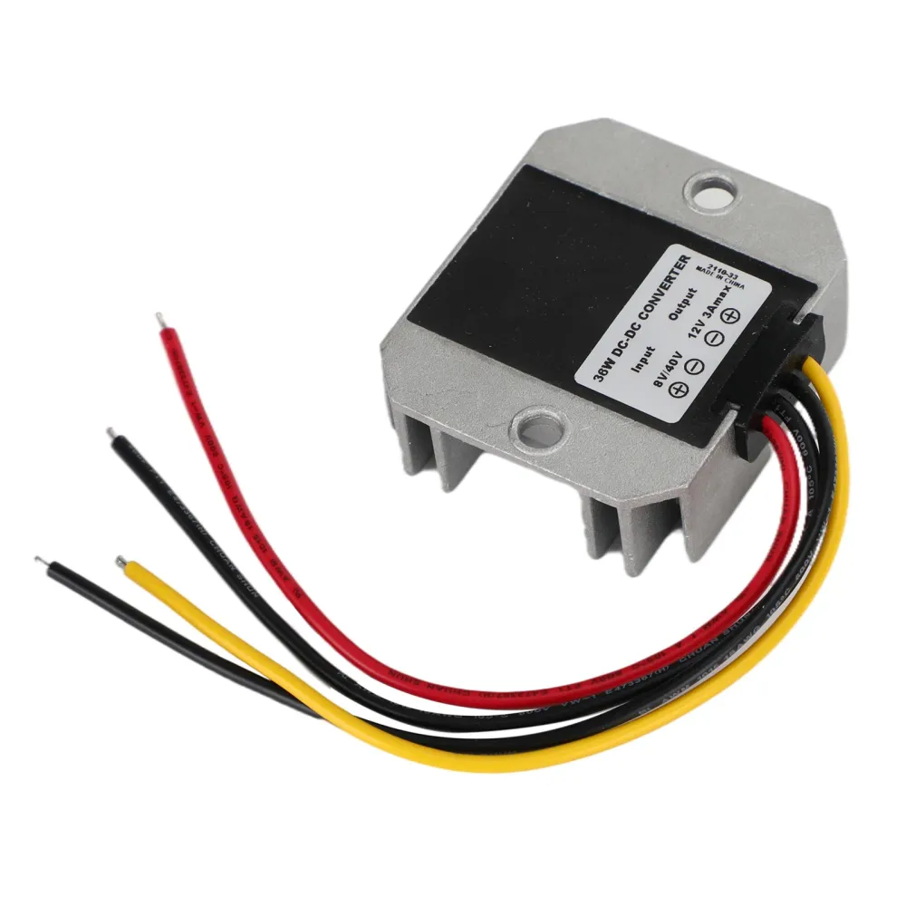 Vattentät 8-40V till 12V 3A-spänning DC/DC Power Converter Regulator