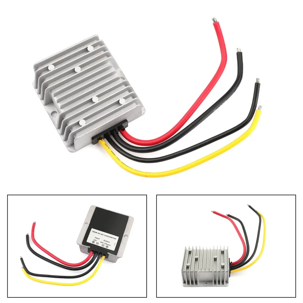Vattentät DC/DC Converter Regulator 12V Steg upp till 24V 15A 360W