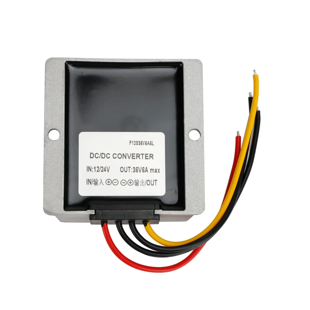 Vattentät DC/DC Converter Regulator 12V/24V Steg upp till 36V 6A 216W