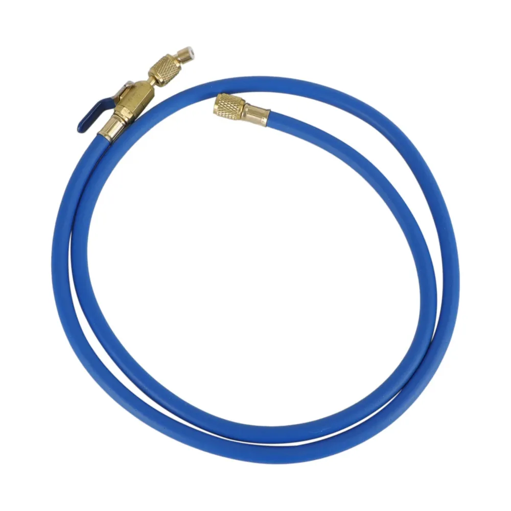 3x VVS 1/4" SAE 600 PSI påfyllningsslangar med avstängningsventil AC-kylmedel R134A