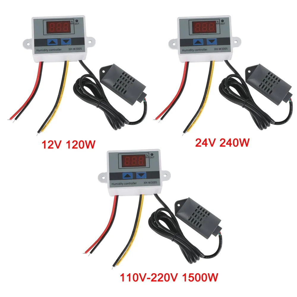 XH-W3005 12V 24V 110-220V Digital fuktighetsregulator Hygrometerbrytare