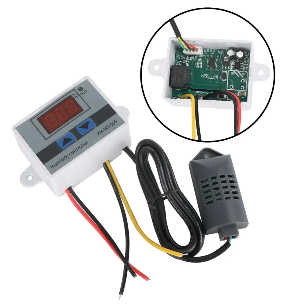 XH-W3005 12V 24V 110-220V Digital fuktighetsregulator Hygrometerbrytare