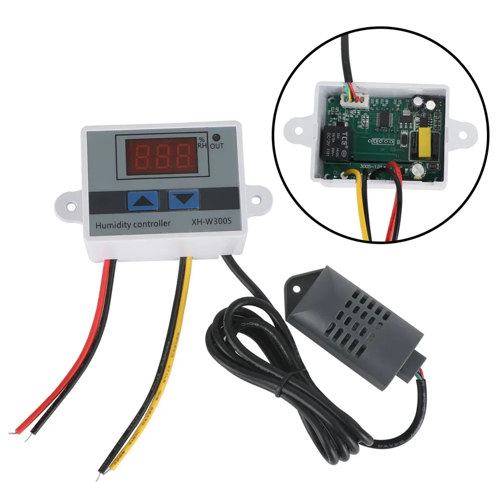 XH-W3005 12V 24V 110-220V Digital fuktighetsregulator Hygrometerbrytare