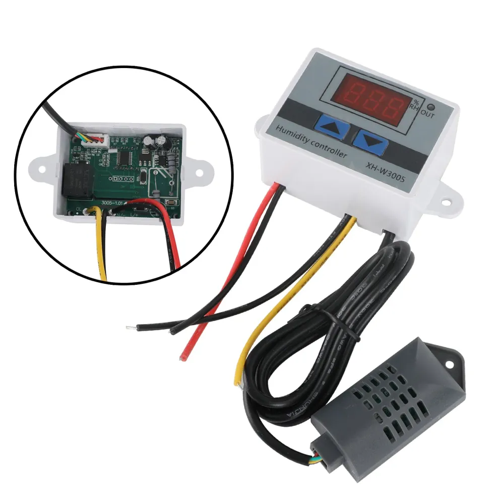 XH-W3005 12V 24V 110-220V Digital fuktighetsregulator Hygrometerbrytare