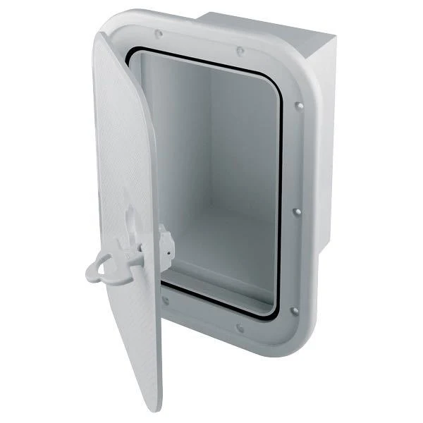 Inbyggnadsbox svart med lucka 37,5x28x17,5cm