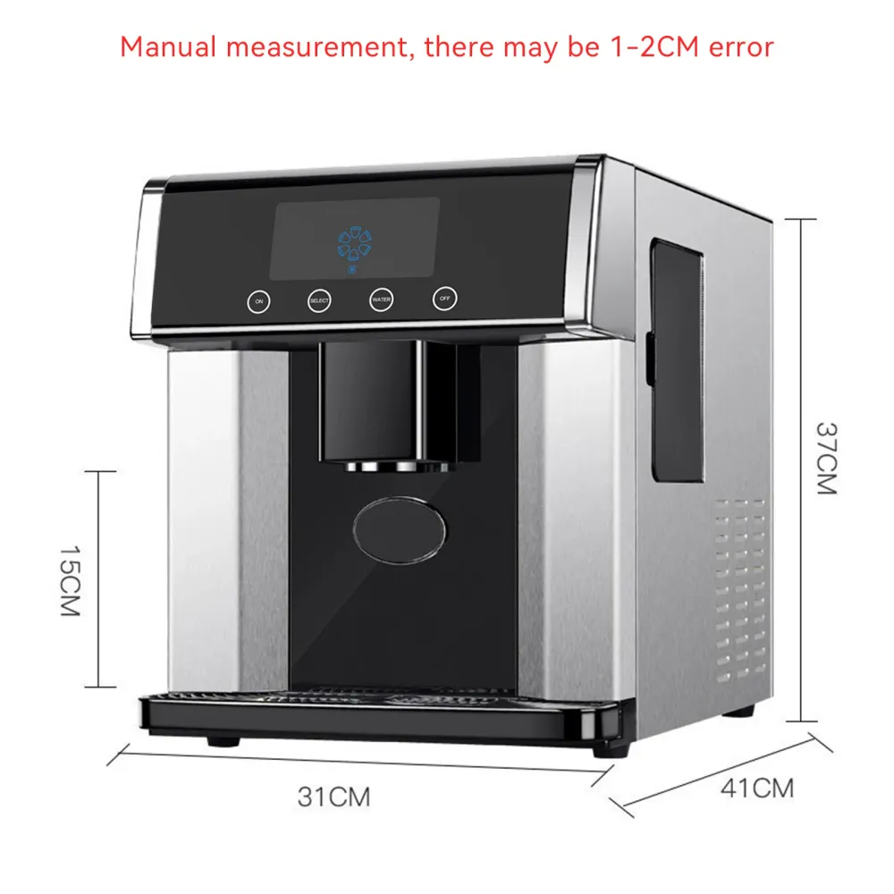 LCD Ice Cube Machine Maker rostfritt stål 3 isstorlekar isvatten 2 i 1 Storbritannien