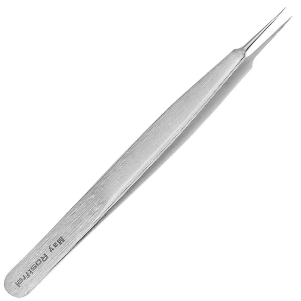 Teknisk pincett - fin spets - rak - icke magnetisk - greppyta inuti slät - längd: 12 cm