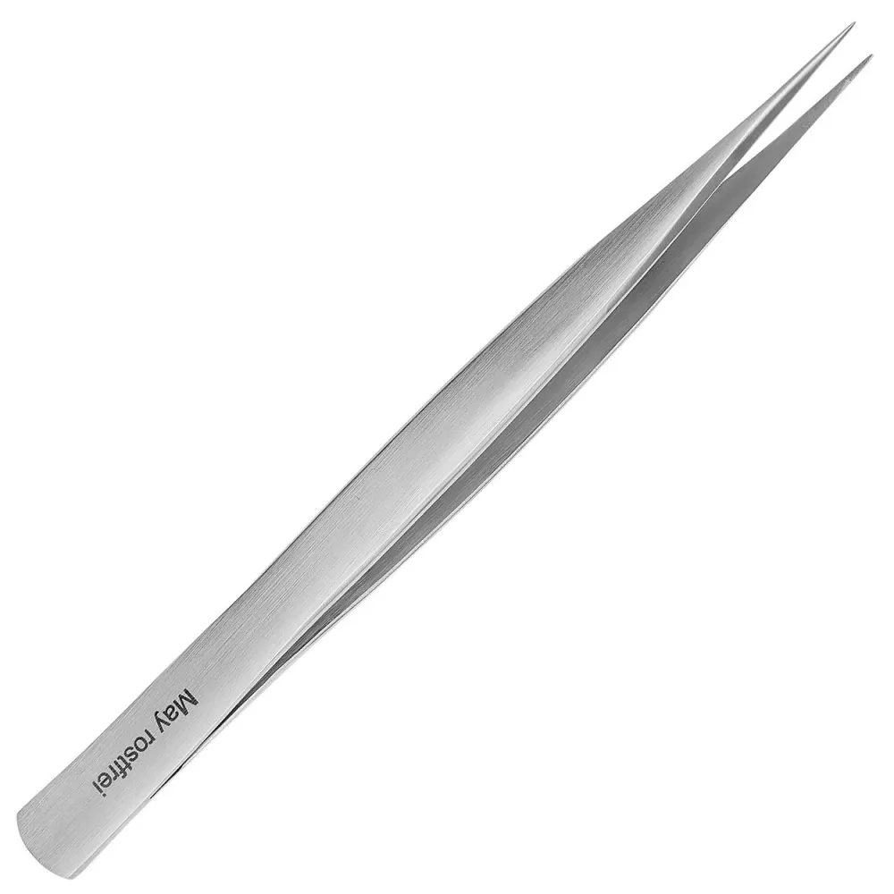 Teknisk pincett - fin spets - rak - icke magnetisk - syrabeständig - greppyta inuti slät - längd: 15 cm - rostfritt stål
