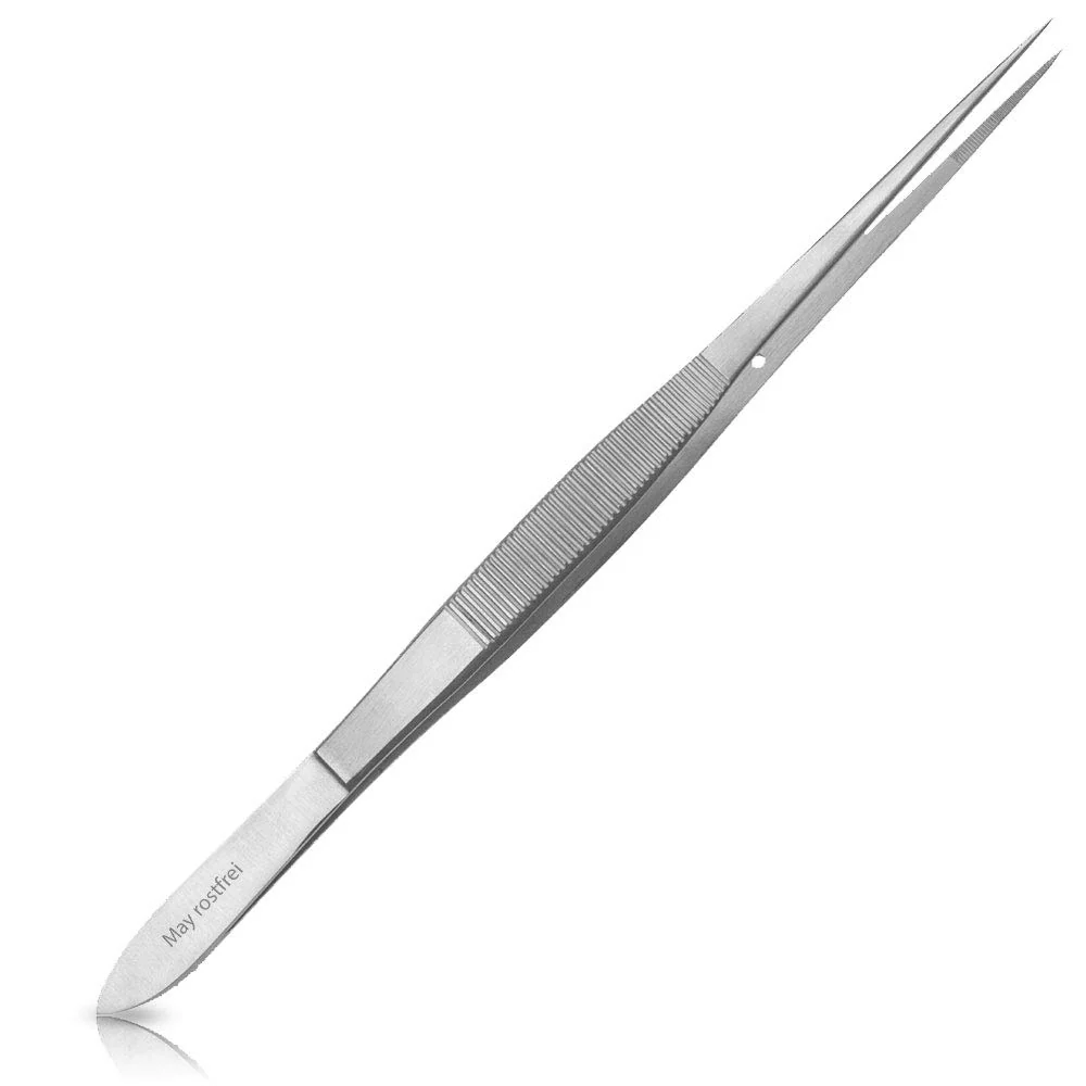 Teknisk pincett - rak och fin spets - 20 cm lång - modellbyggnadspincett - elektrikerpincett - industripincett - rostfritt...