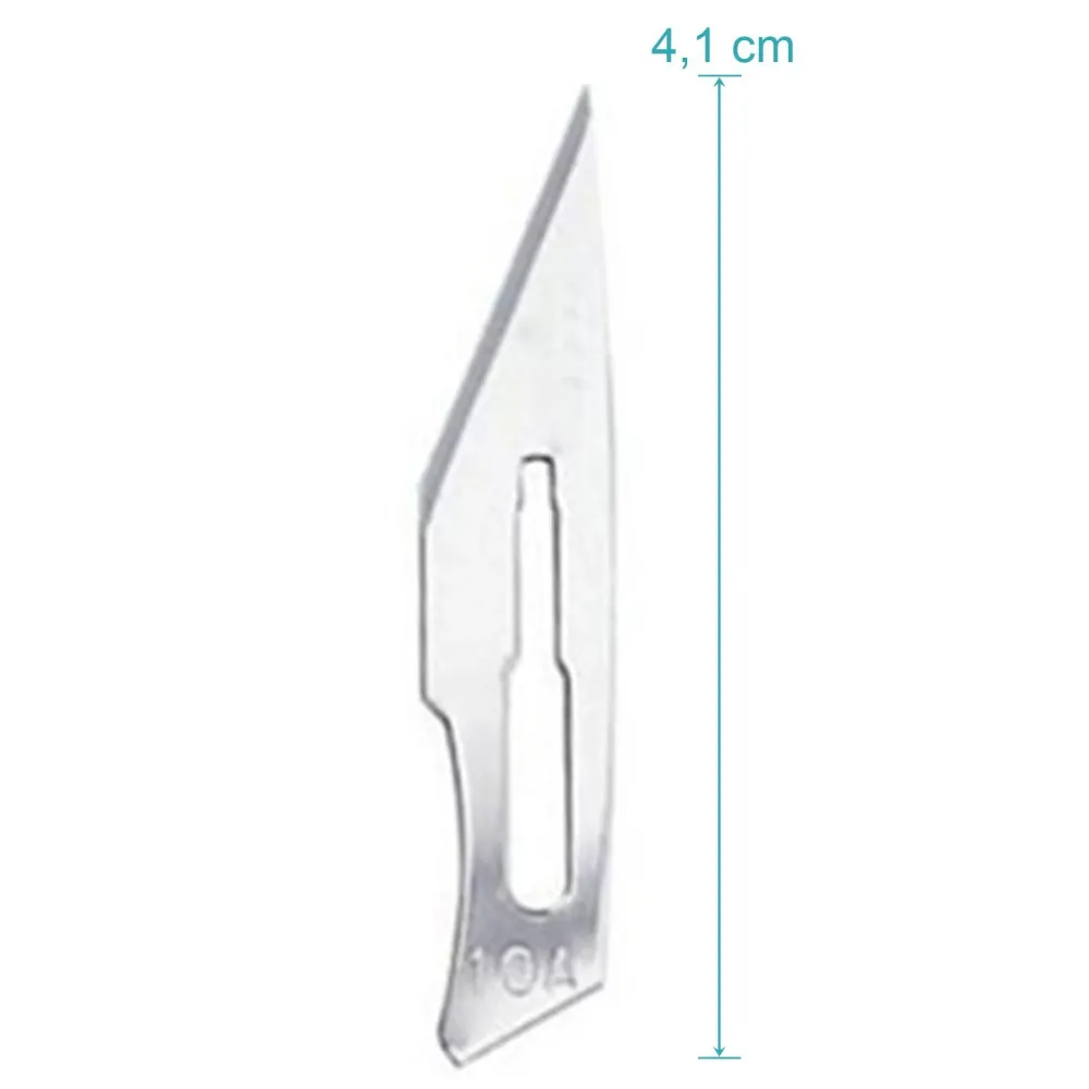 Set - 10 stycken skalpellsblad figur 10A av kolstål - reservblad individuellt sterilt förpackade + 1 x May - skalpellhålla...