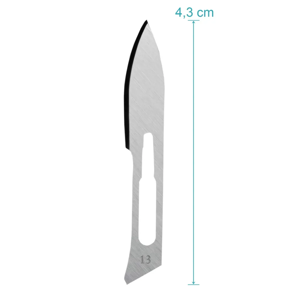 Set - 50 stycken skalpellsblad figur 13 av kolstål - reservblad individuellt sterilt förpackade + 1 x May - universell ska...