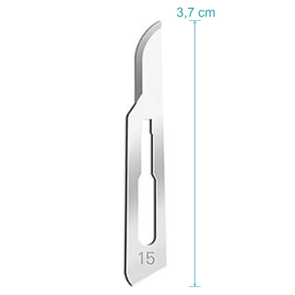 Set - 10 stycken skalpellsblad figur 15 av kolstål - reservblad individuellt sterilt förpackade + 1 x May - universell ska...