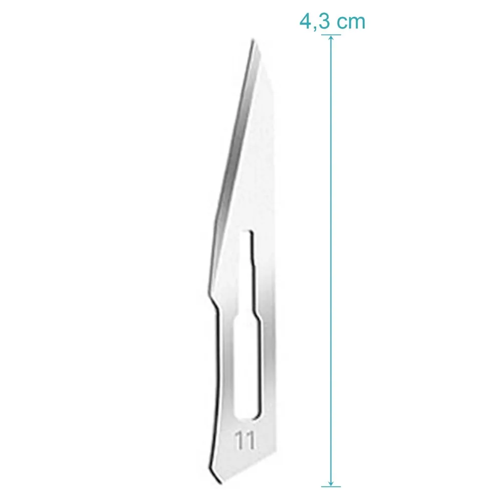 Set - 50 stycken skalpellsblad figur 11 av kolstål - reservblad individuellt sterilt förpackade + 1 x May - skalpellhållar...