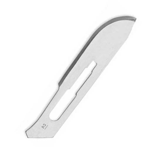 Set - 100 stycken skalpellsblad figur 21 av kolstål - reservblad individuellt sterilt förpackade + 1 x May - skalpellhålla...