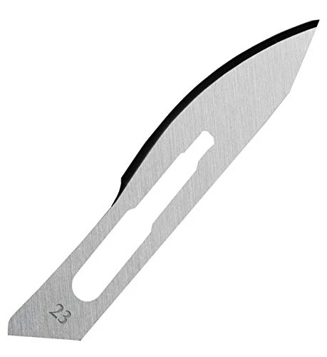 Set - 100 stycken skalpellsblad figur 23 av kolstål - reservblad individuellt sterilt förpackade + 1 x May - skalpellhålla...