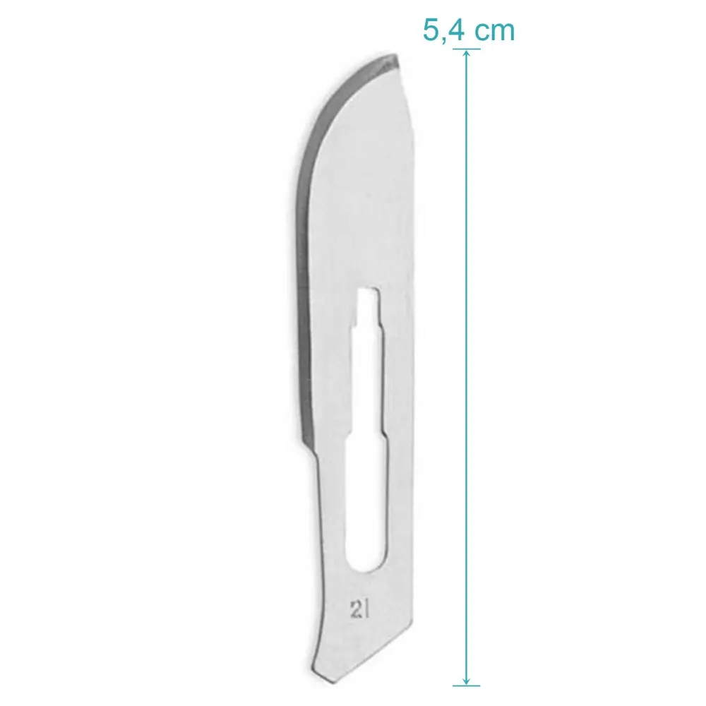 Set - 50 stycken skalpellsblad figur 21 av kolstål - reservblad individuellt sterilt förpackade + 1 x May - skalpellhållar...
