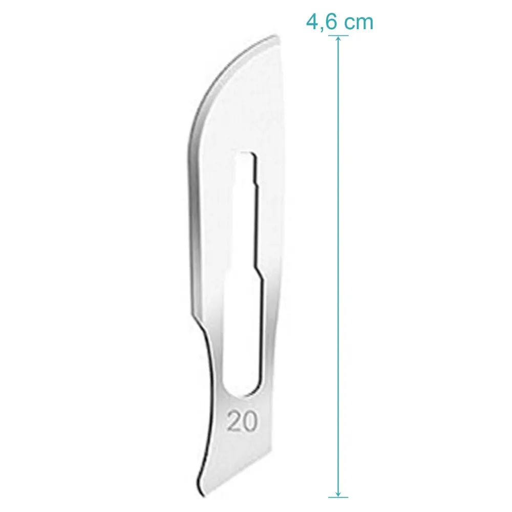 Set - 50 stycken skalpellsblad figur 20 av kolstål - reservblad individuellt sterilt förpackade + 1 x May - universell ska...
