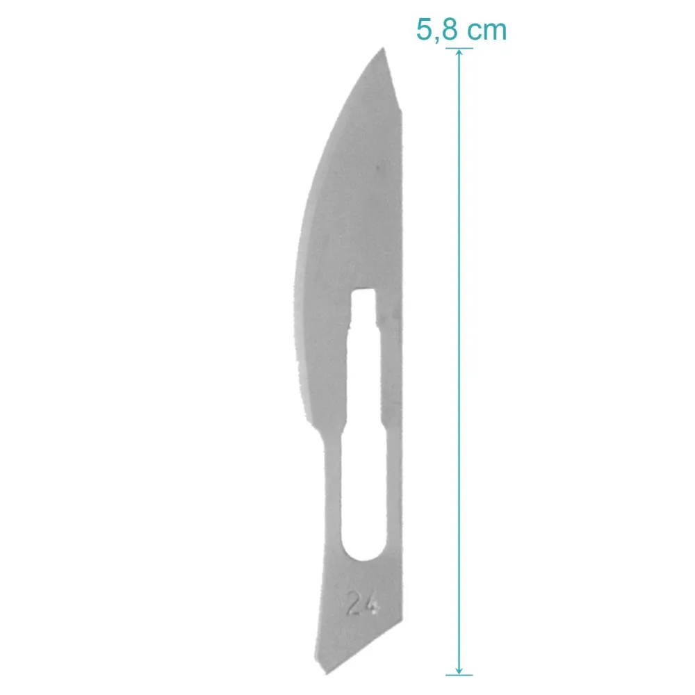 Set - 50 stycken skalpellsblad figur 24 av kolstål - reservblad individuellt sterilt förpackade + 1 x May - universell ska...