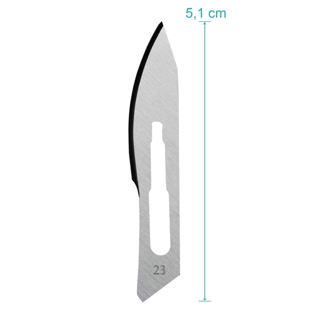 Set - 10 stycken skalpellsblad figur 23 av kolstål - reservblad individuellt sterilt förpackade + 1 x May - skalpellhållar...