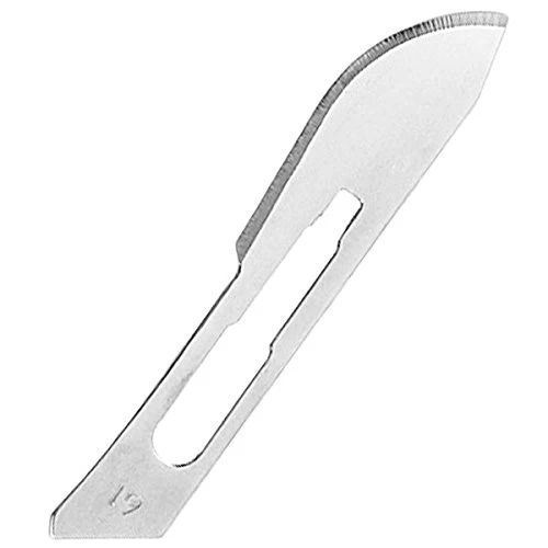 Set - 50 stycken skalpellsblad figur 19 av kolstål - reservblad individuellt sterilt förpackade + 1 x May - skalpellhållar...