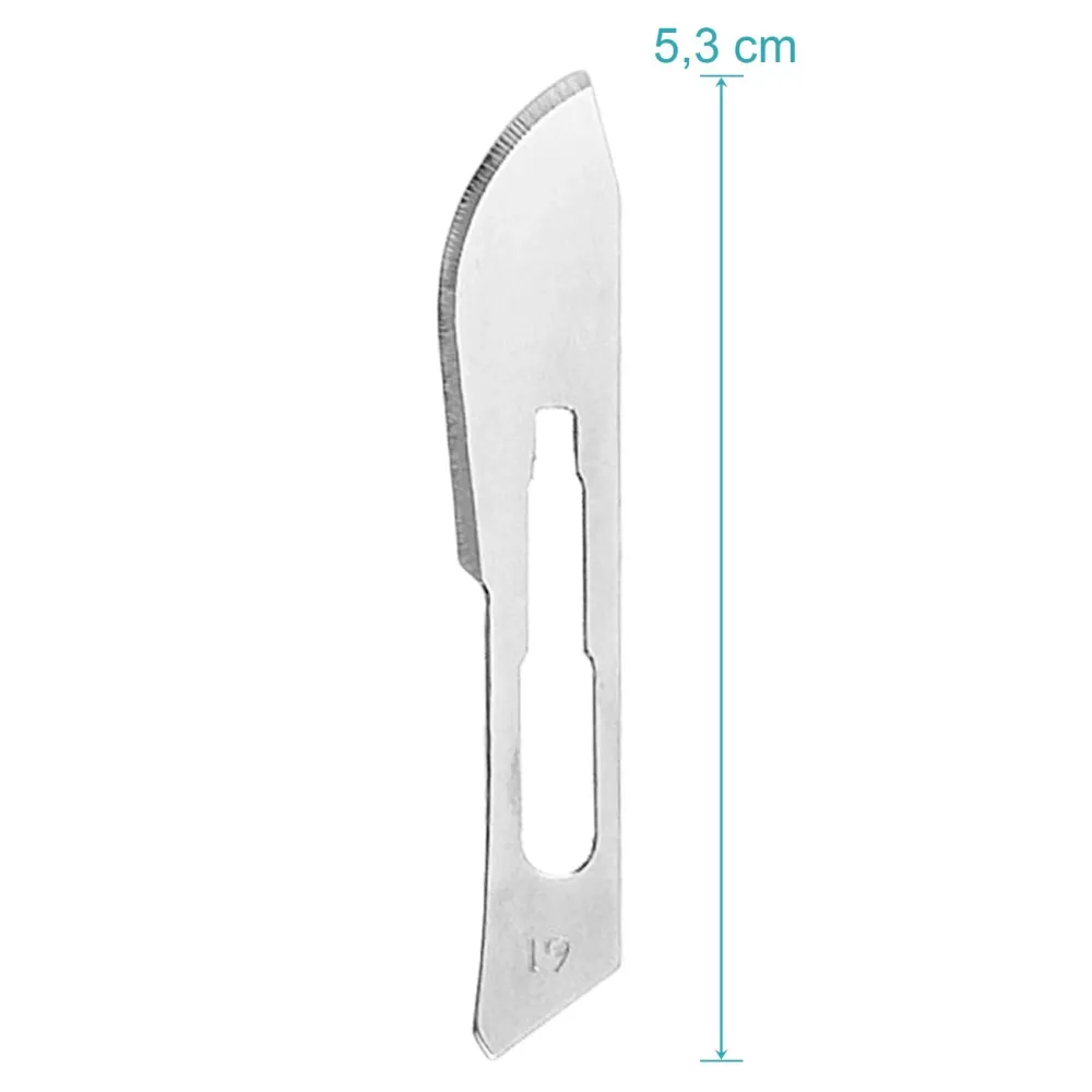 Set - 50 stycken skalpellsblad figur 19 av kolstål - reservblad individuellt sterilt förpackade + 1 x May - skalpellhållar...