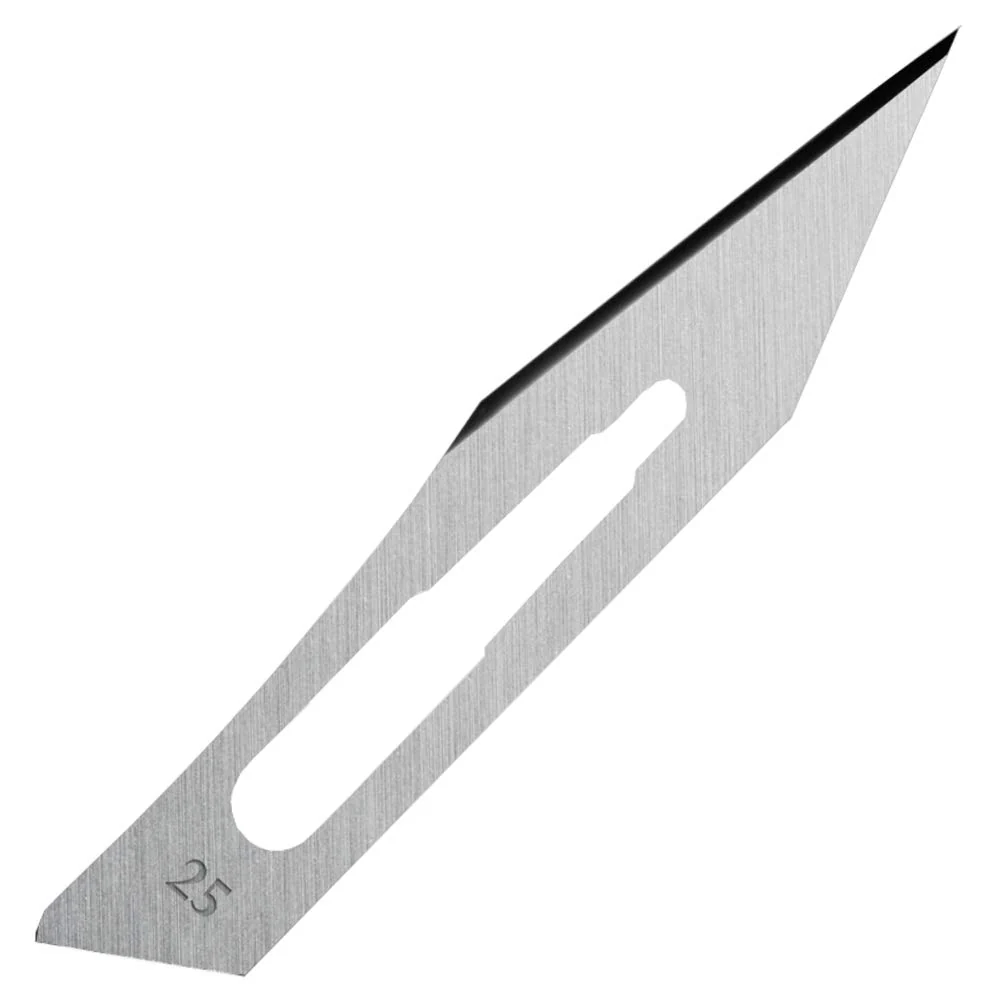 Set - 50 stycken skalpellsblad figur 25 av kolstål - reservblad individuellt sterilt förpackade + 1 x May - skalpellhållar...