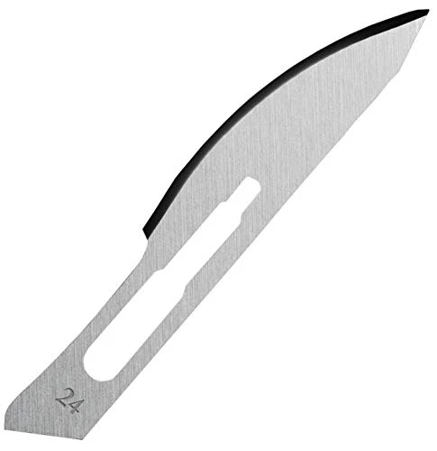 Set - 50 stycken skalpellsblad figur 24 av kolstål - reservblad individuellt sterilt förpackade + 1 x May - skalpellhållar...