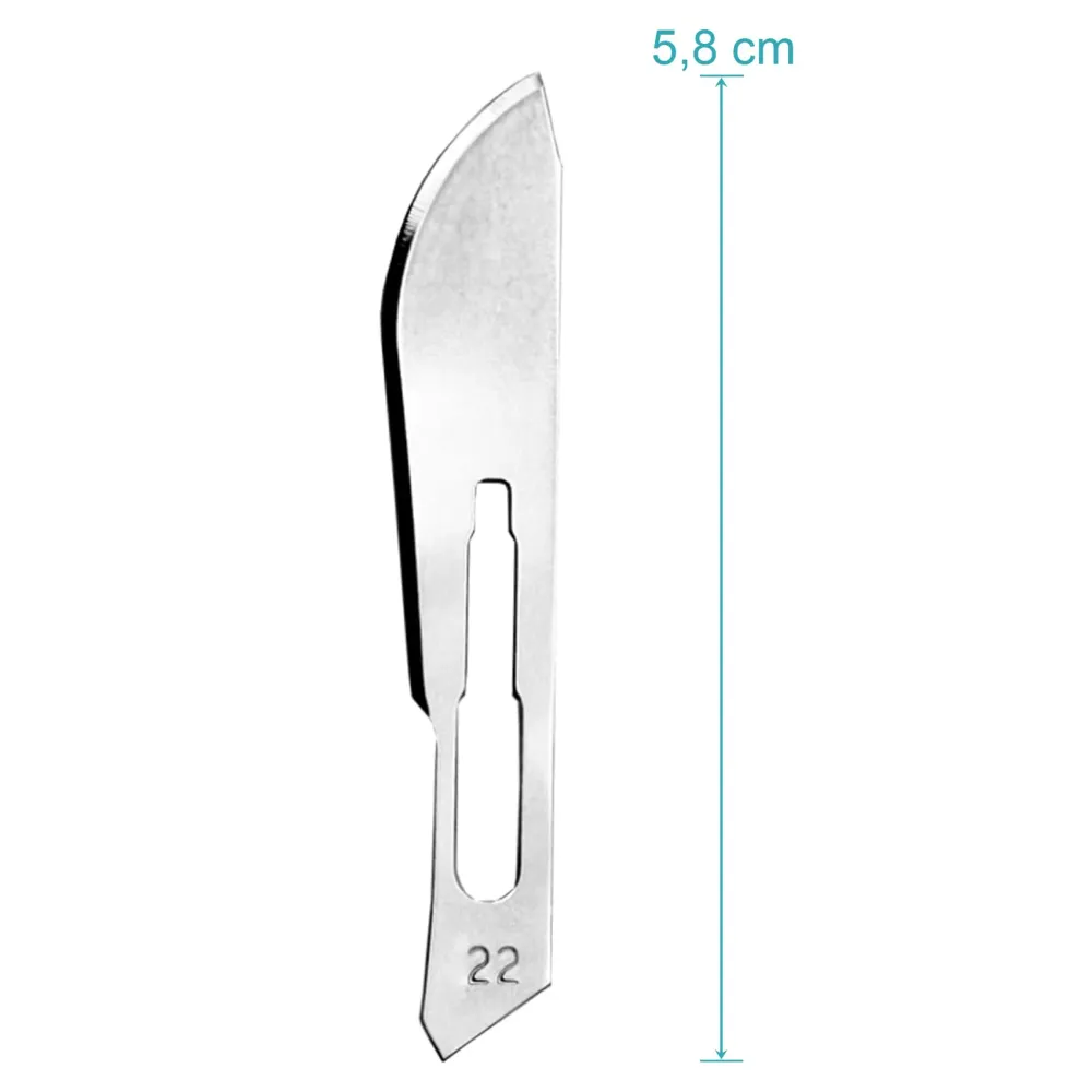 Set - 50 stycken skalpellsblad figur 22 av kolstål - reservblad individuellt sterilt förpackade + 1 x May - skalpellhållar...