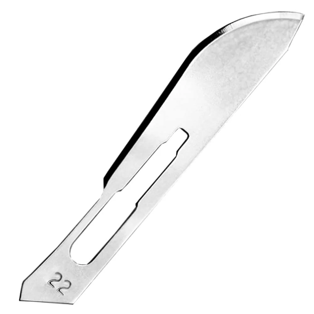 Set - 50 stycken skalpellsblad figur 22 av kolstål - reservblad individuellt sterilt förpackade + 1 x May - skalpellhållar...