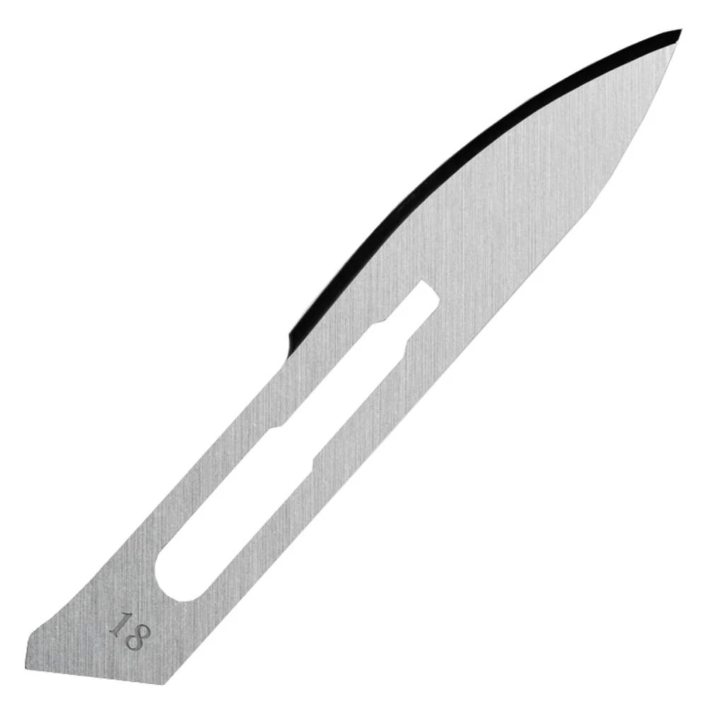 Set - 50 stycken skalpellsblad figur 18 av kolstål - reservblad individuellt sterilt förpackade + 1 x May - skalpellhållar...