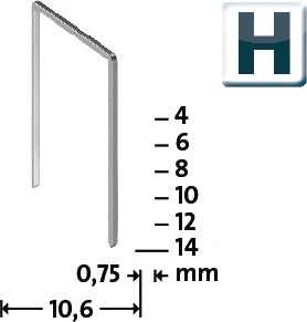 NOVUS Feindrahtklammer H Typ 37 B.10,6 mm ( 4000813896 )