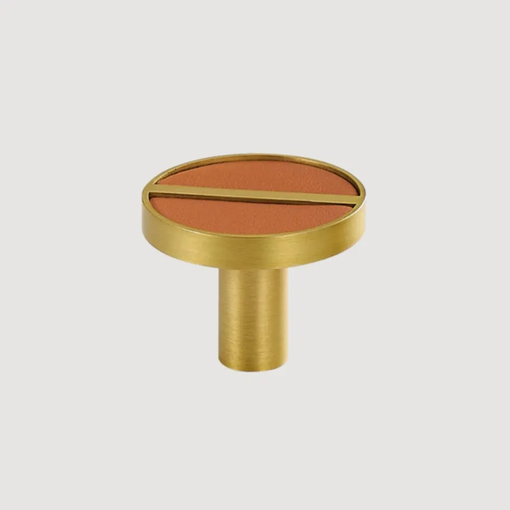 Knopp 1076 | Mässing + Läder | Tan