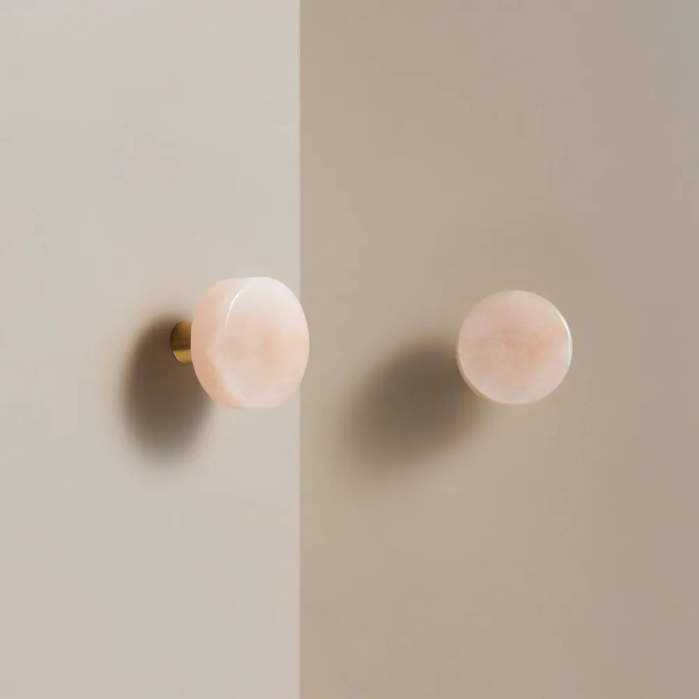 Knopp CH066 | Bergskristall + Mässing | Pink
