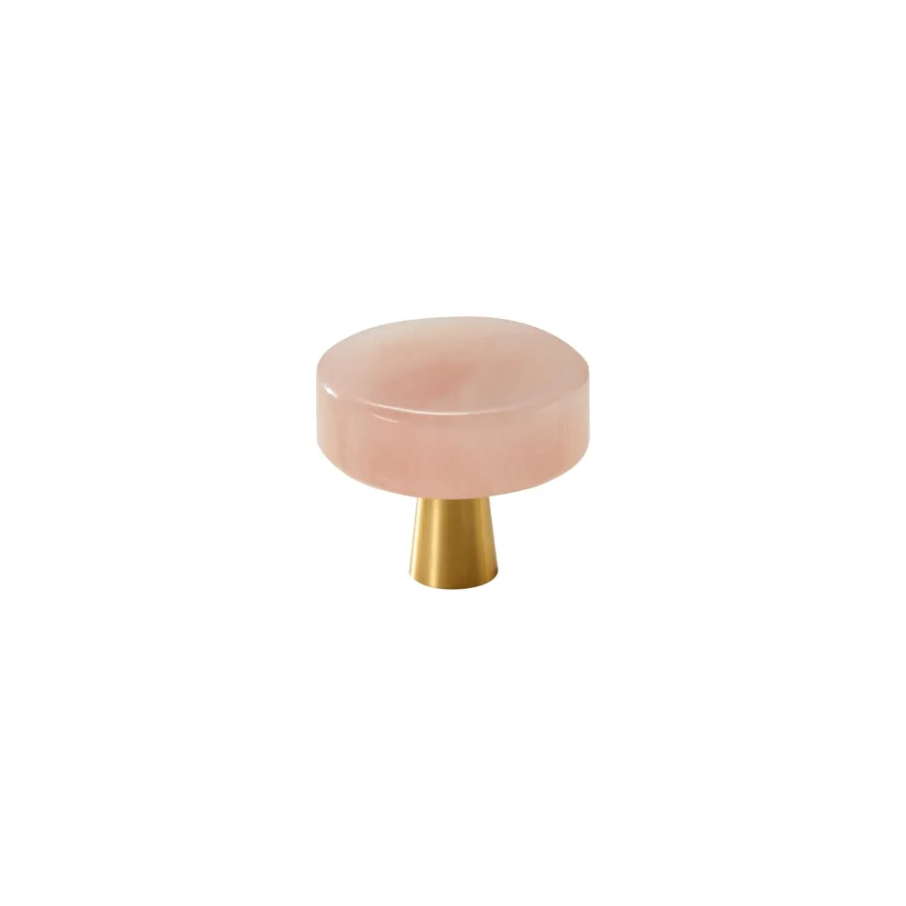 Knopp CH066 | Bergskristall + Mässing | Pink