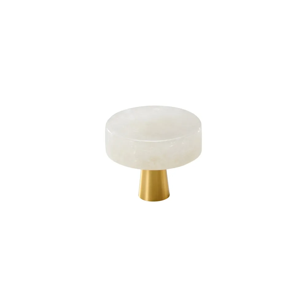 Knopp CH066 | Bergskristall + Mässing | White