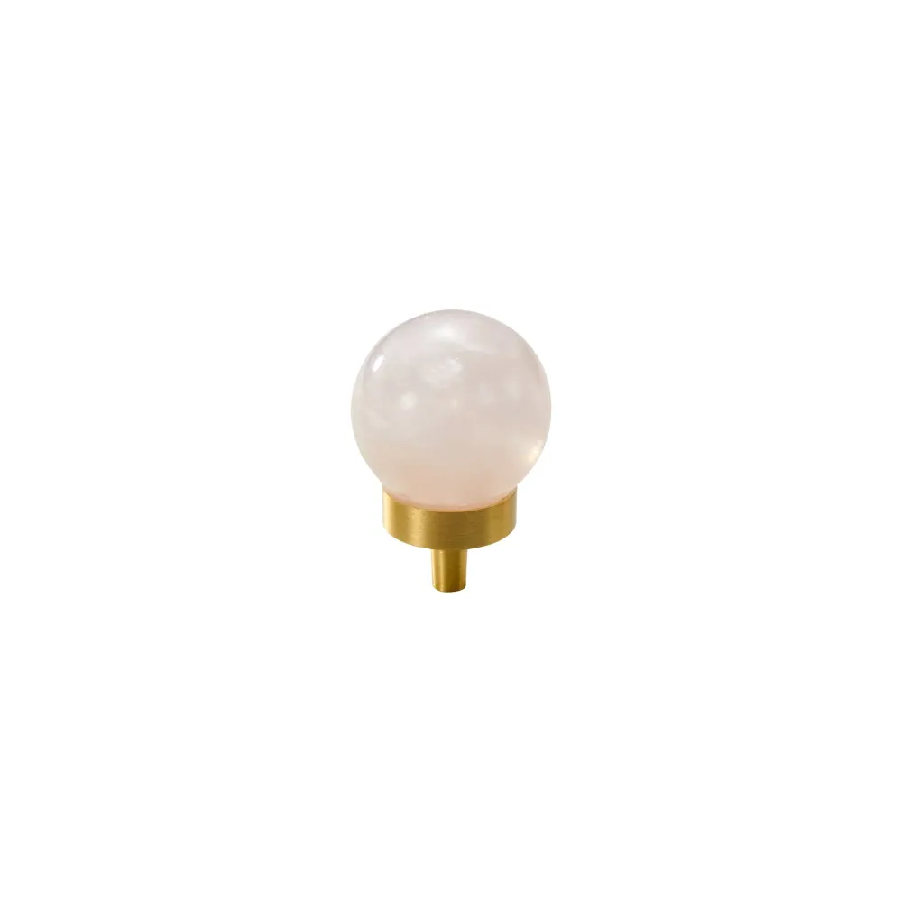 Knopp CH067 | Bergskristall + Mässing | Pink