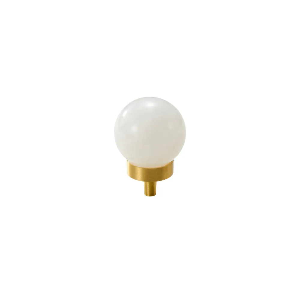Knopp CH067 | Bergskristall + Mässing | White