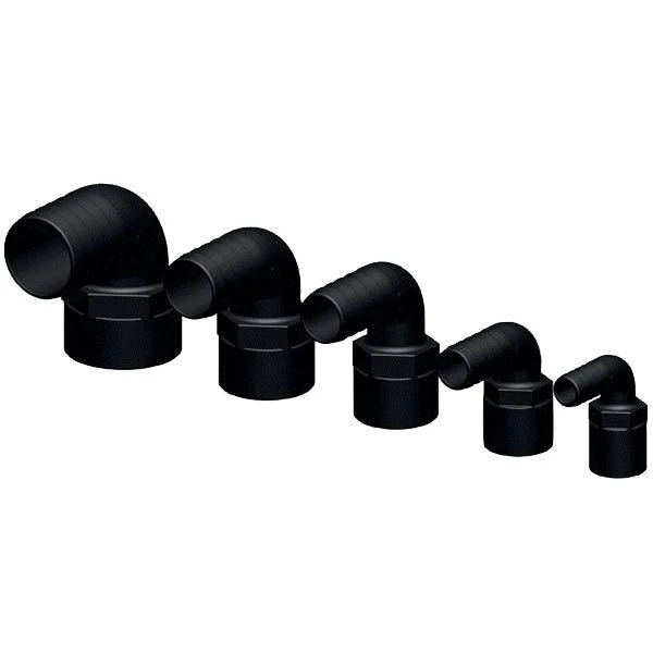 Trudesign 90° slangstos 38mm svart 1 1/2" innergänga