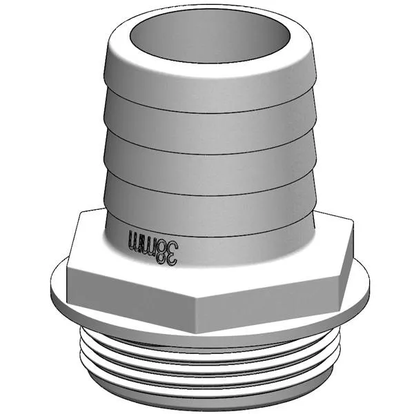 Trudesign Slangstos 1 1/2" 38mm vit, till y-ventil