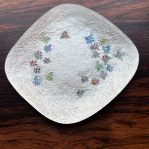 Ando Cloisonne - Litet emaljerat fat - Blommor