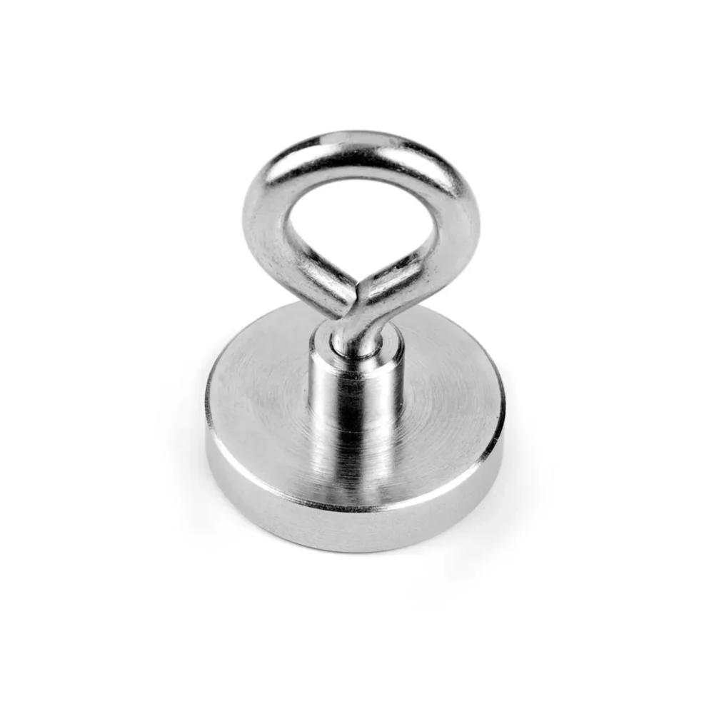 Krokmagnet Ø32 mm med sluten ögla (neodymium)
