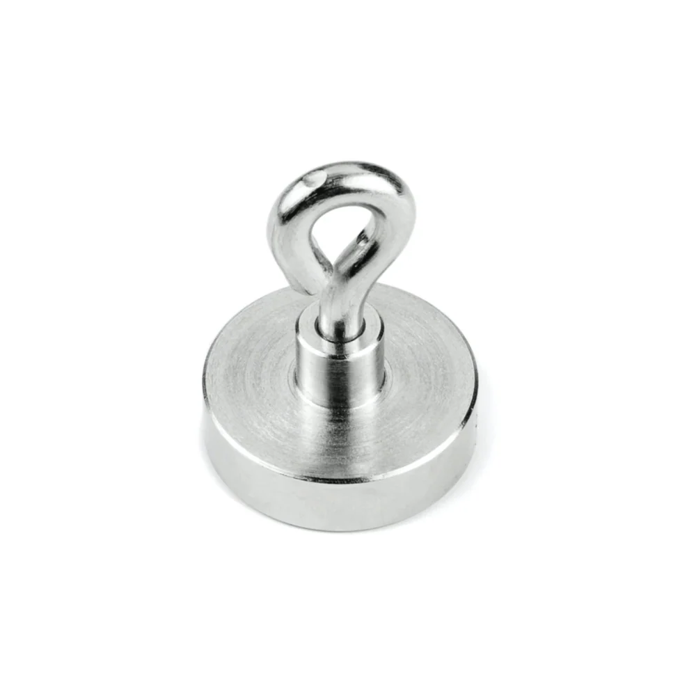 Krokmagnet Ø20 mm med sluten ögla (neodymium)