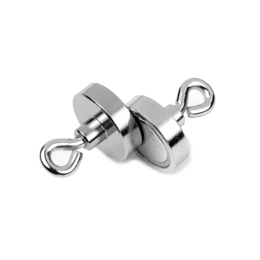 Krokmagnet Ø20 mm med sluten ögla (neodymium)