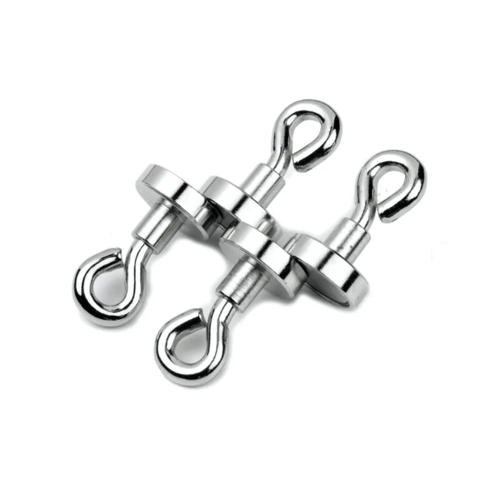 Krokmagnet Ø16 mm med sluten ögla (neodymium)