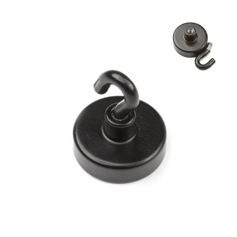 Krokmagnet Ø25 mm, Svart (neodymium)