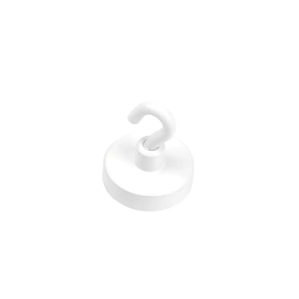 Krokmagnet Ø25 mm, Vit (neodymium)