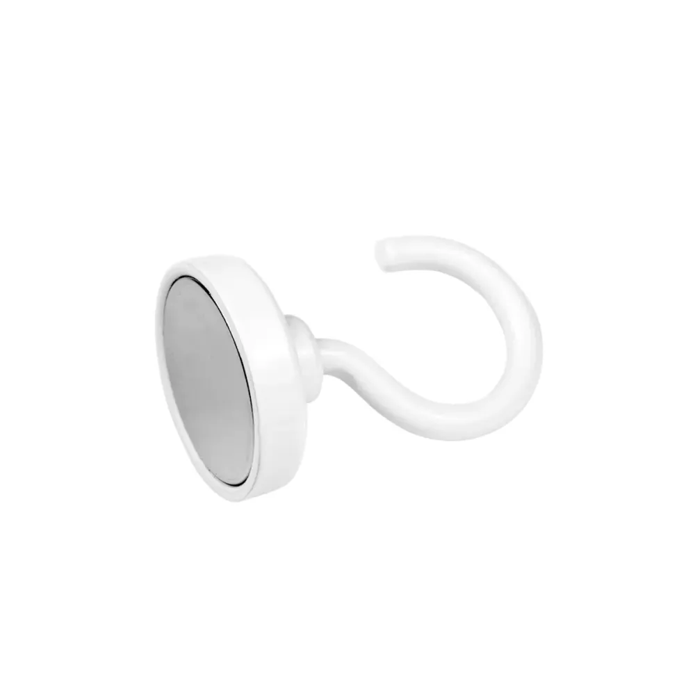 Krokmagnet Ø40 mm, Vit (neodymium)