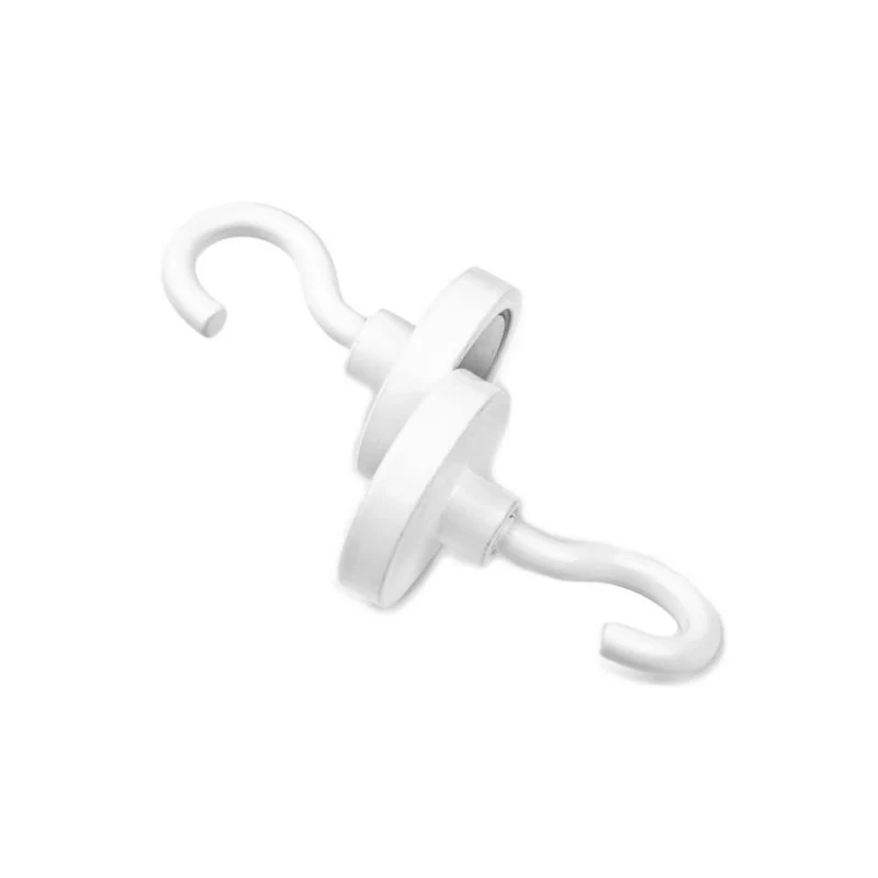 Krokmagnet Ø25 mm, Vit (neodymium)