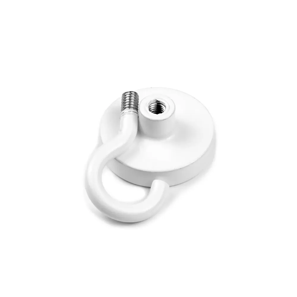 Krokmagnet Ø40 mm, Vit (neodymium)